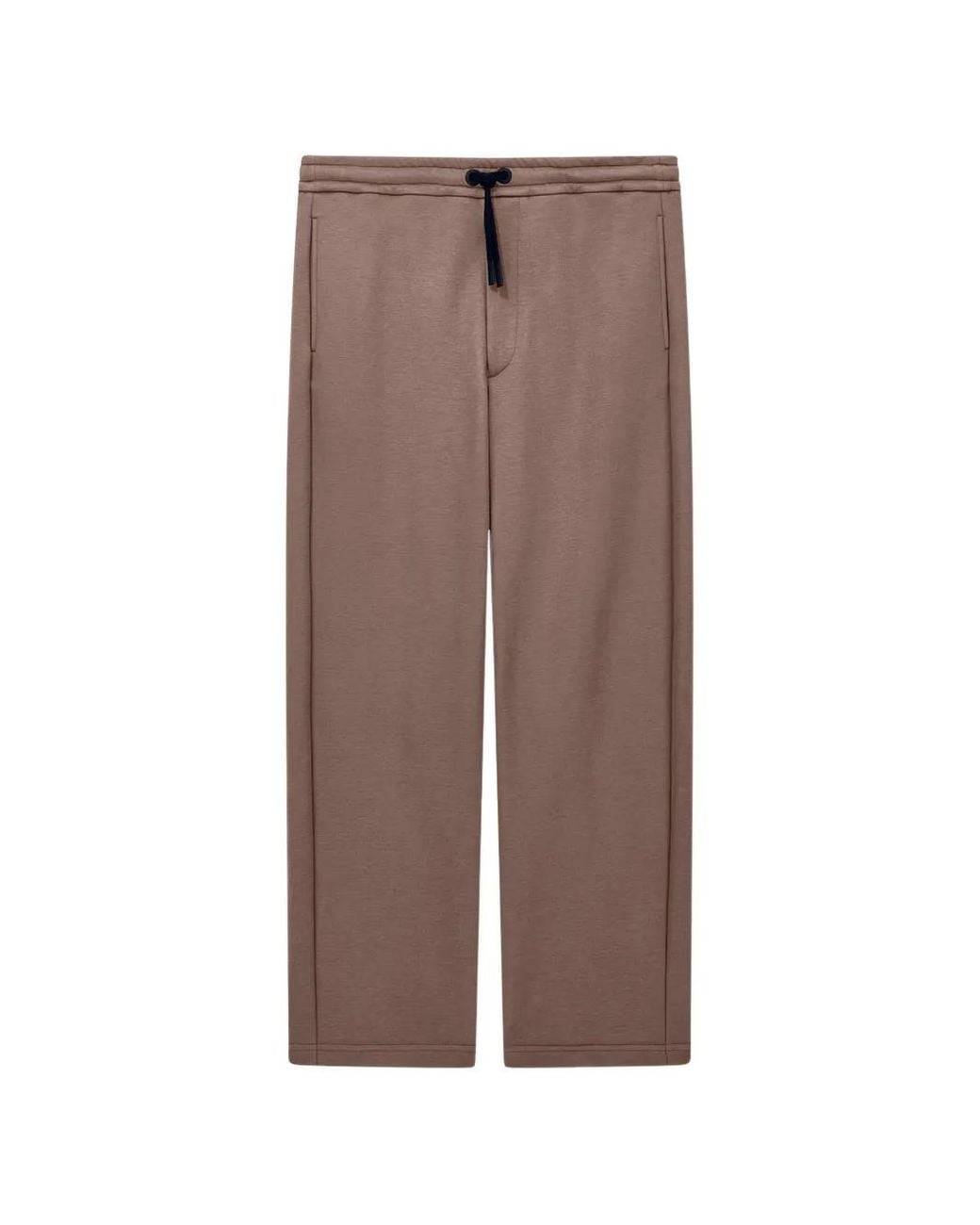 Giorgio Armani Brown Drawstring Logo-Patch Trousers for men