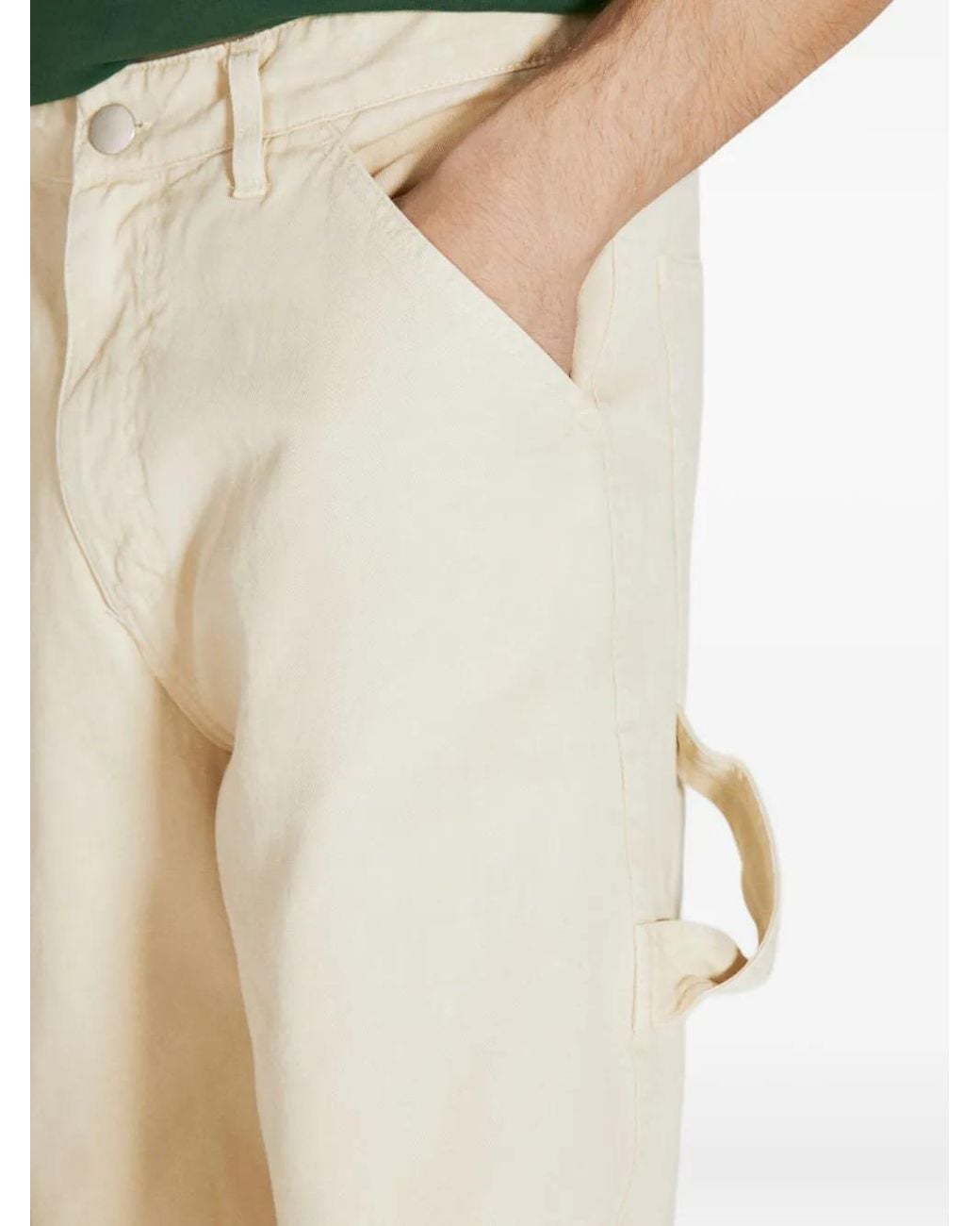 AWAKE NY Natural Strap-Detail Pocketed Regular Trousers for men
