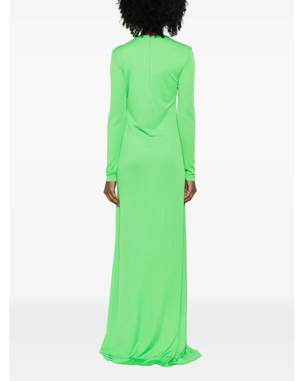 Tom Ford Green Crepe Jersey Long Sleeve Evening Dress
