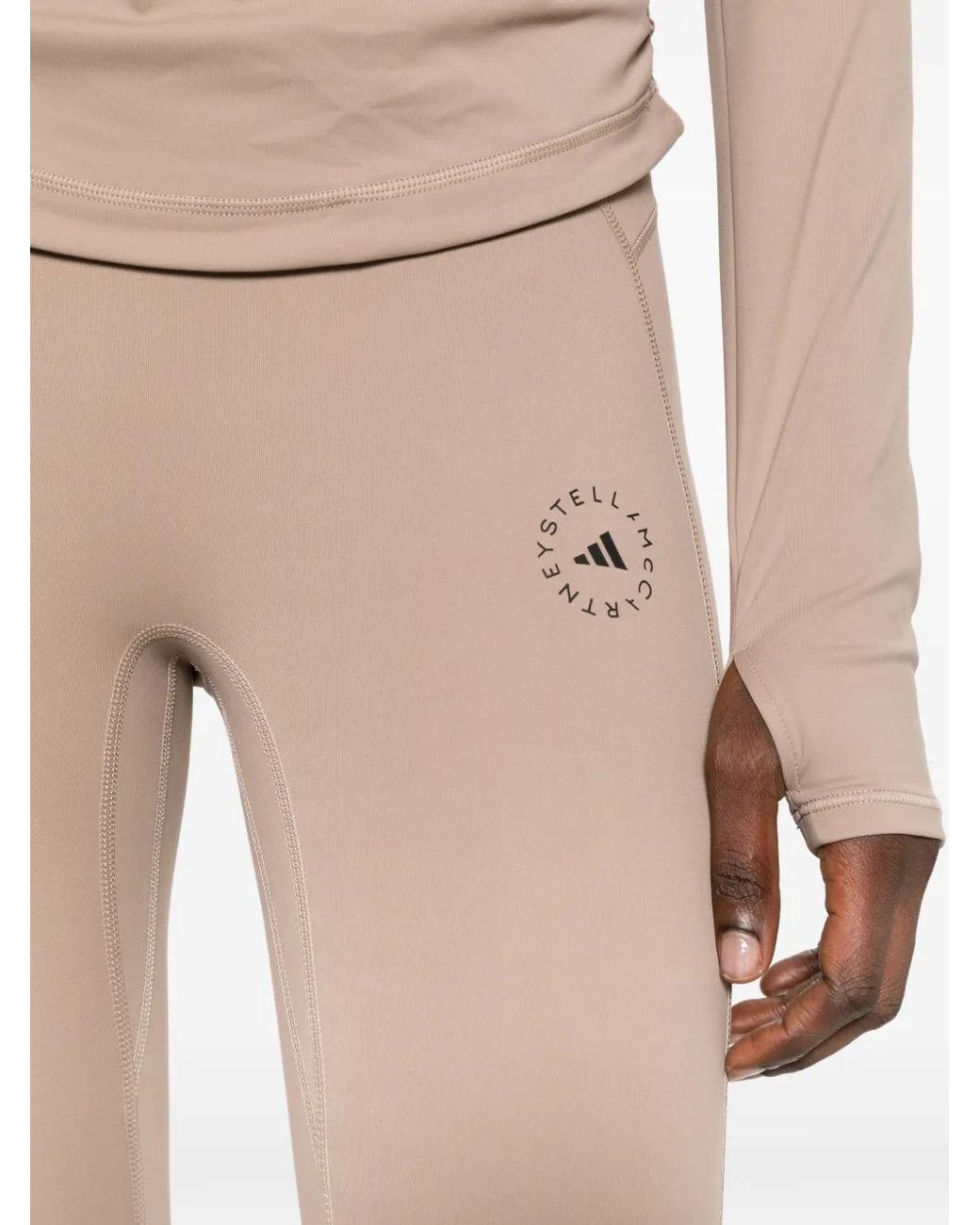Adidas By Stella McCartney Natural High-Waisted Performance Trousers
