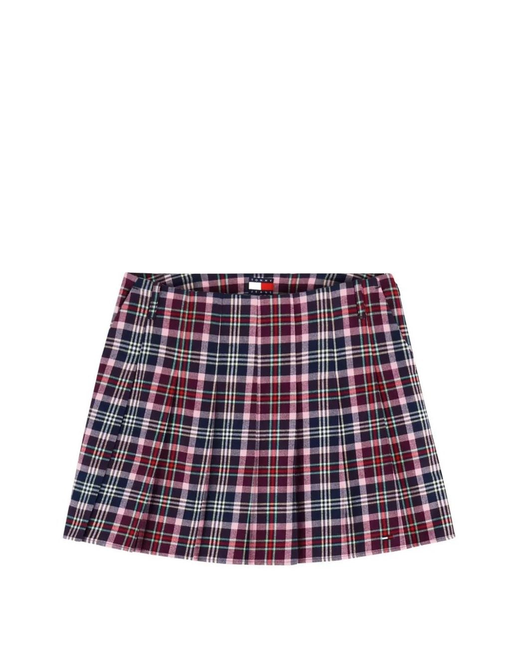 Tommy Hilfiger Red Plaid Pleated Mini Skirt