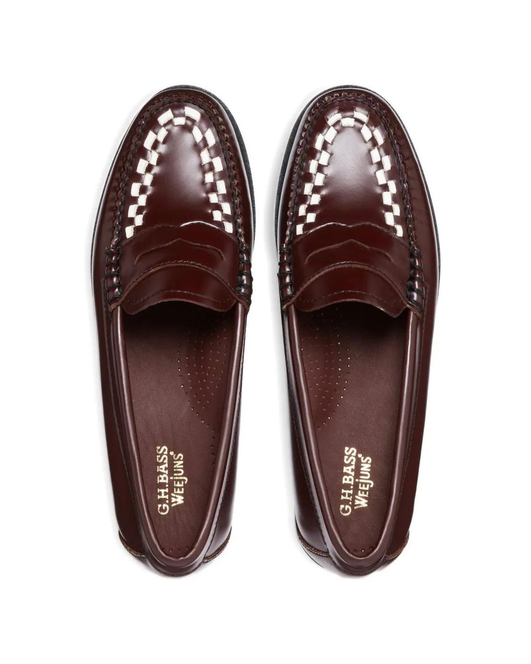 G.H.BASS Brown Weejuns Weave Penny Loafers