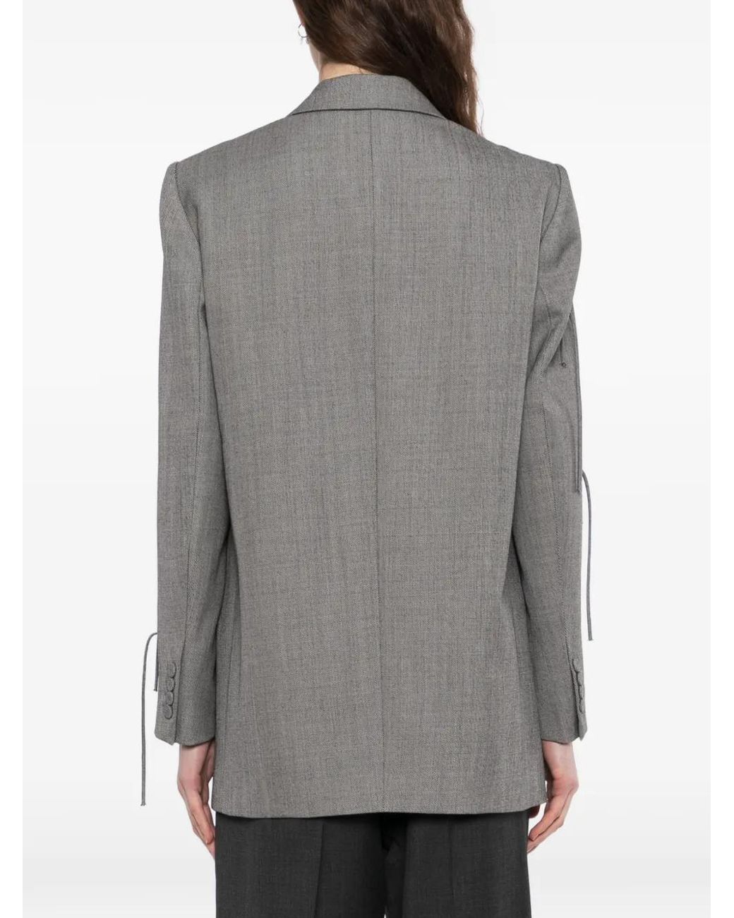 JNBY Gray Fringed Wool Blazer