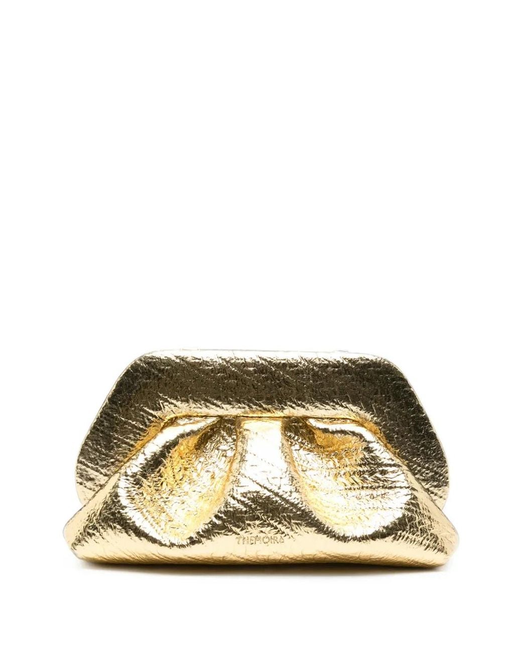 THEMOIRÈ Medium Bios Metallic-Effect Hemp Clutch Bag