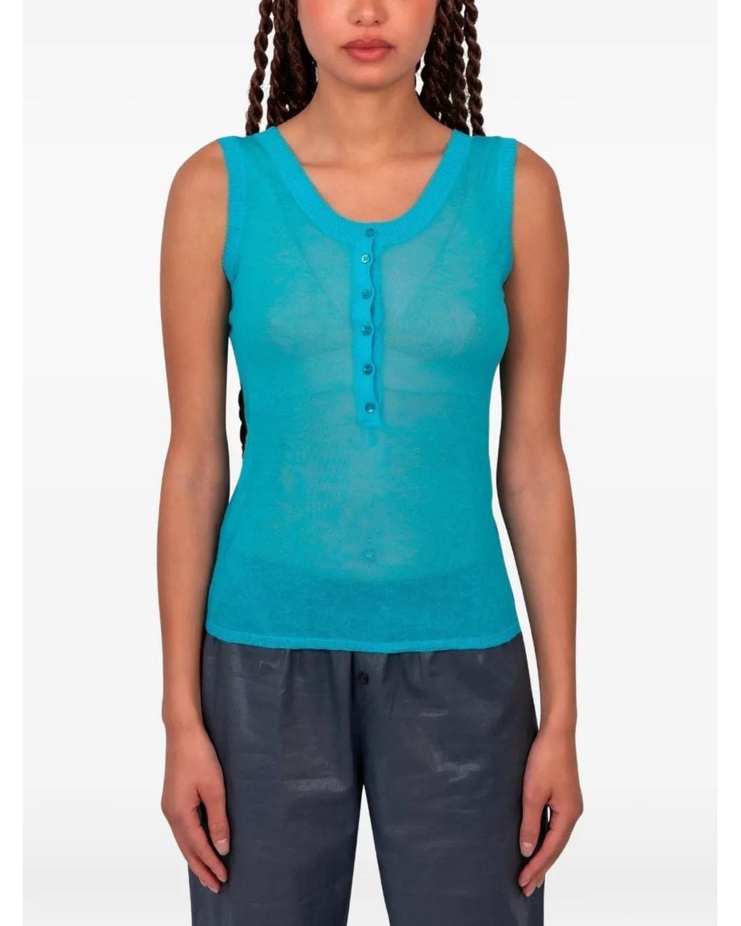 Paloma Wool Blue Velata Button-Down Top