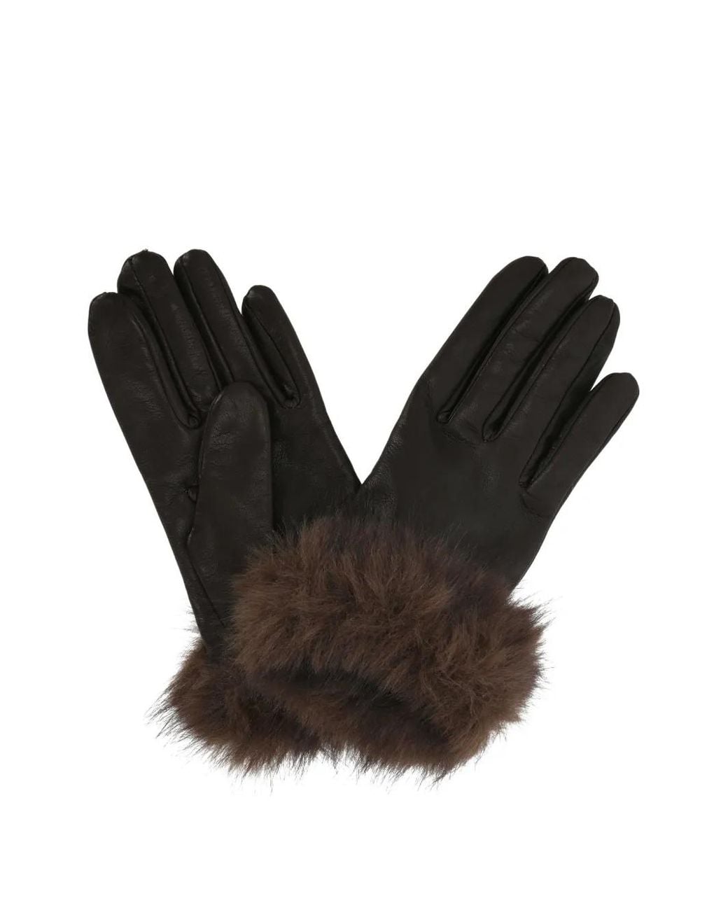 Orciani Black Leather Gloves