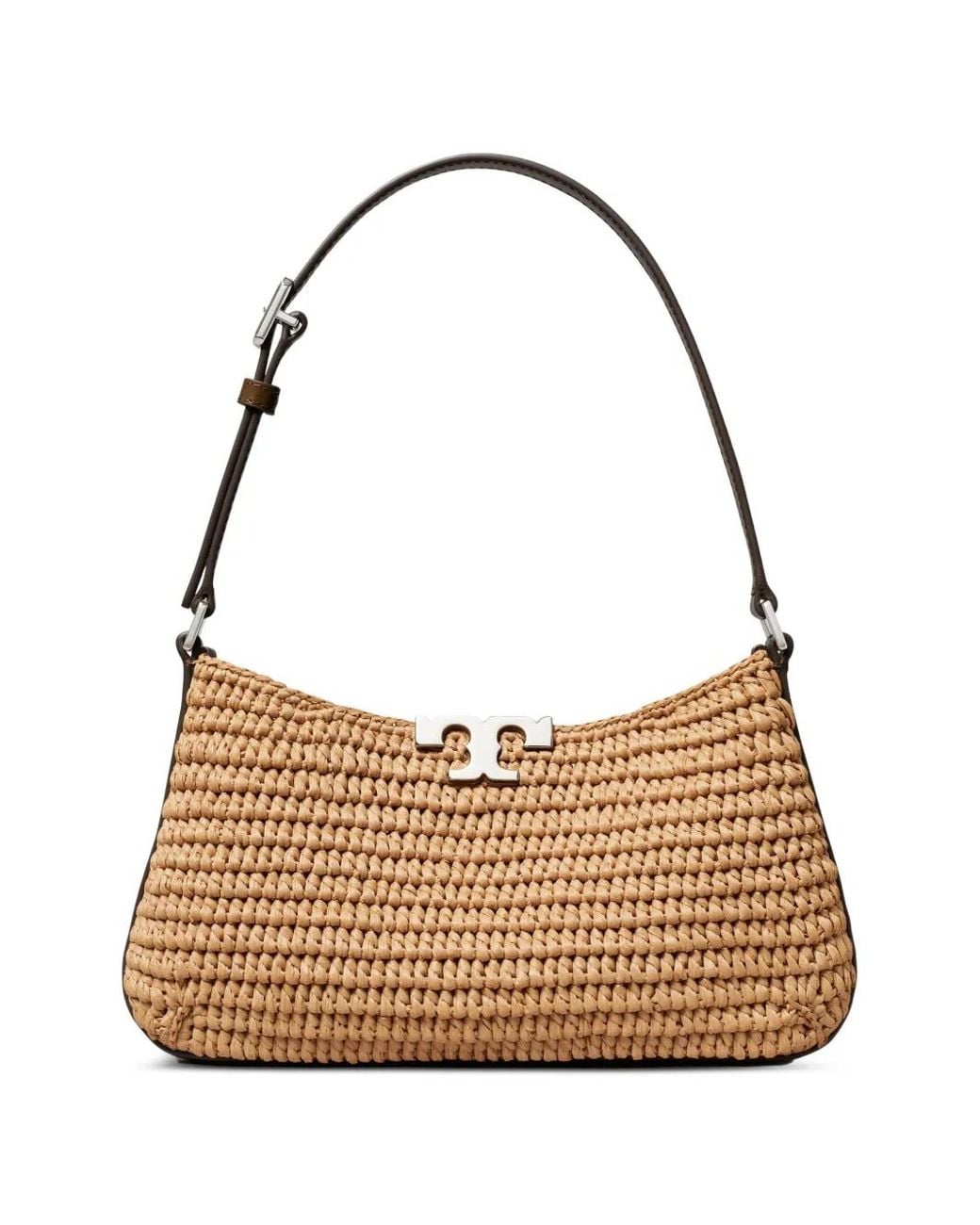 Tory Burch Metallic Eleanor Raffia Slim Shoulder Bag