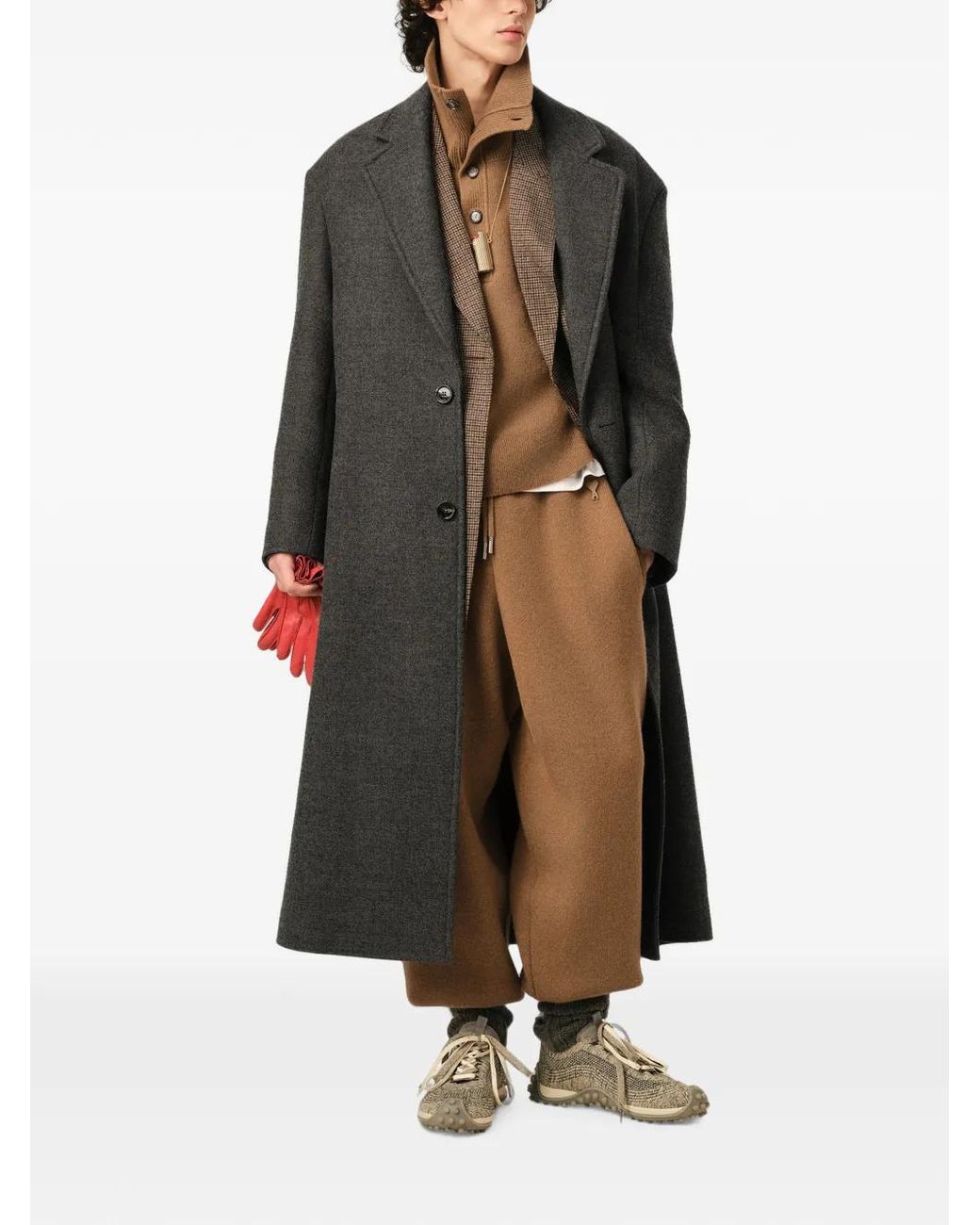 AMI Natural Wool Track Pants