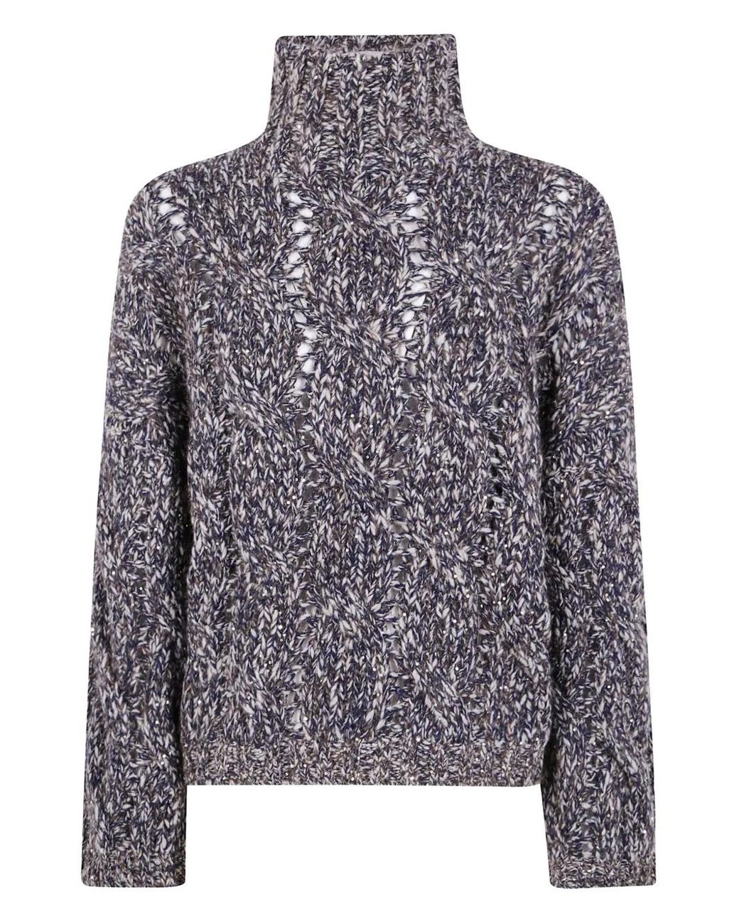 Brunello Cucinelli Gray Turtle Neck Sweater