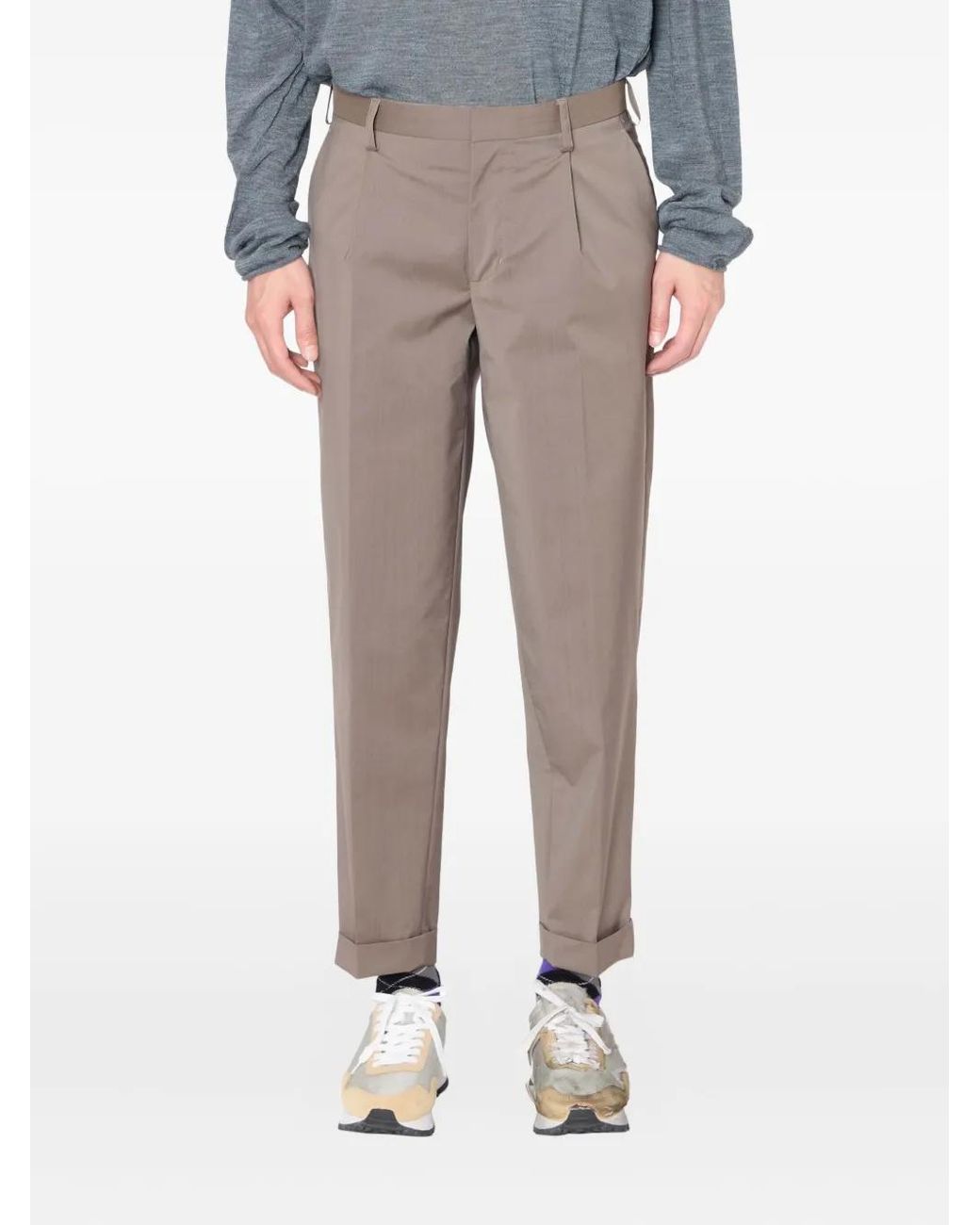 Kolor Gray Pleated-Cuffed Trousers for men