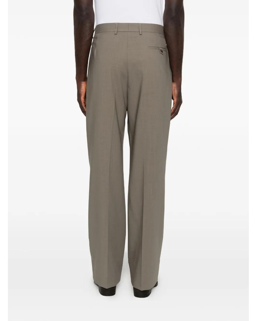 Second/Layer Gray Tio Pleated Straight-Leg Trousers for men