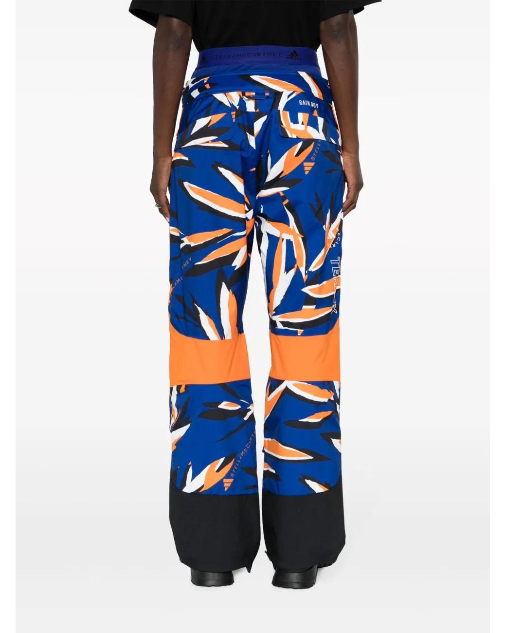 Adidas By Stella McCartney Blue Abstract-Print Panelled Track Pants