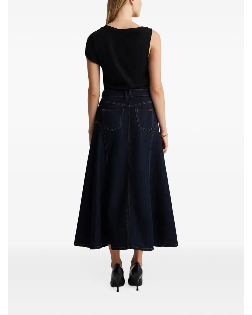 Anna Quan Blue Judd Panelled Skirt