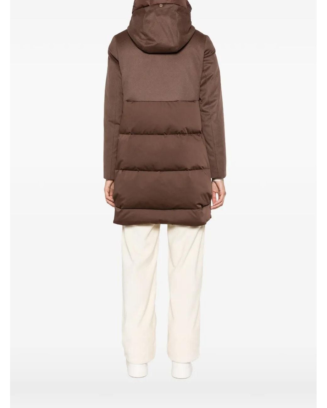 DUNO Brown Hooded Quilted Coat