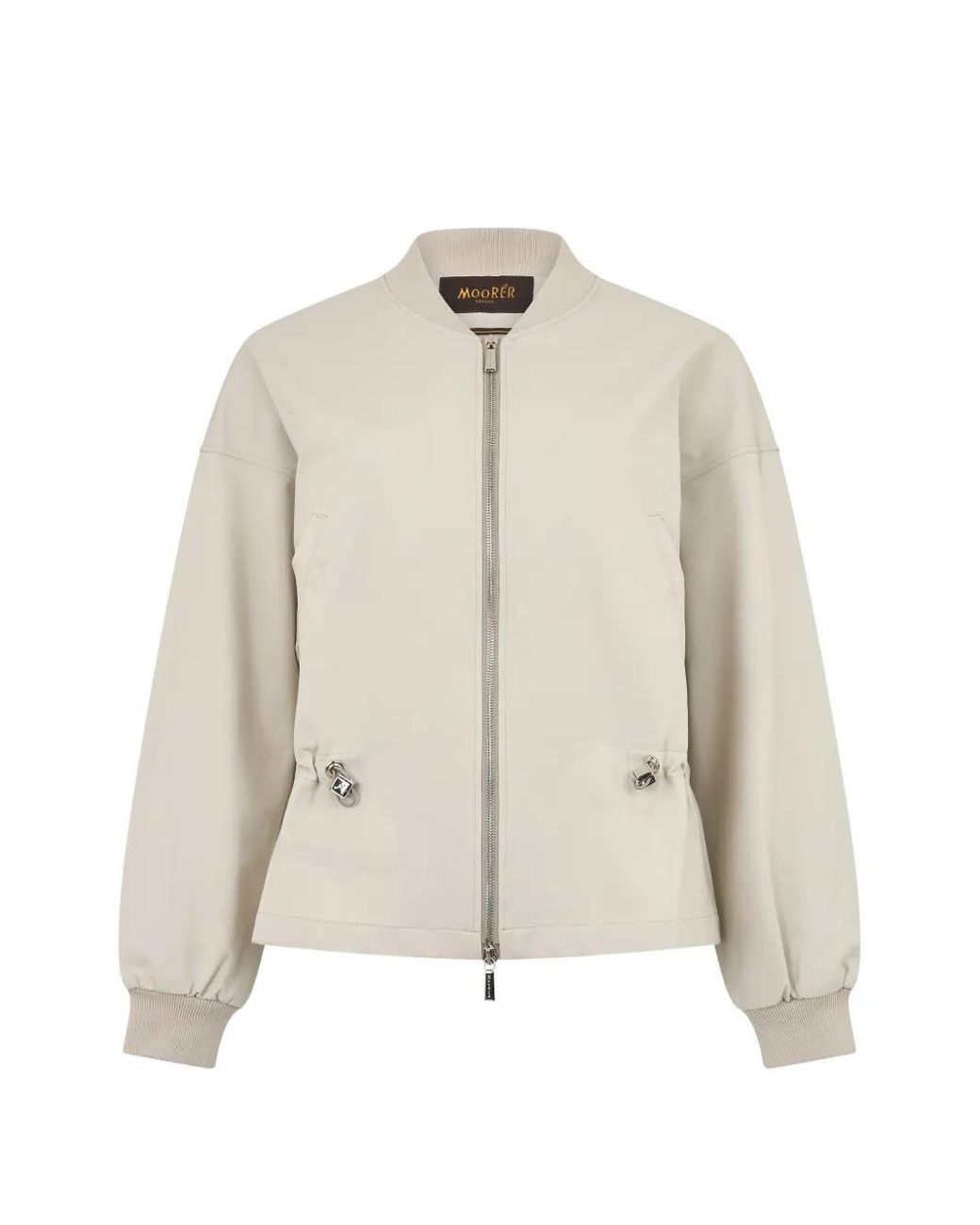 Moorer Natural Drawstring Zip-Up Jacket