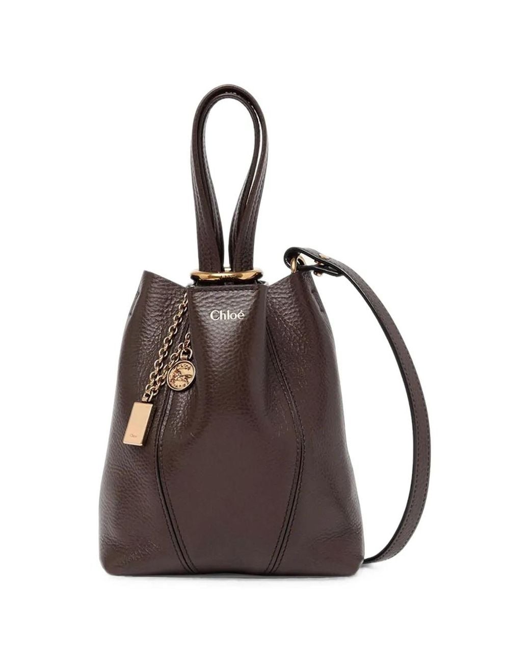 Chloé Brown Mini Spin Bucket Bag