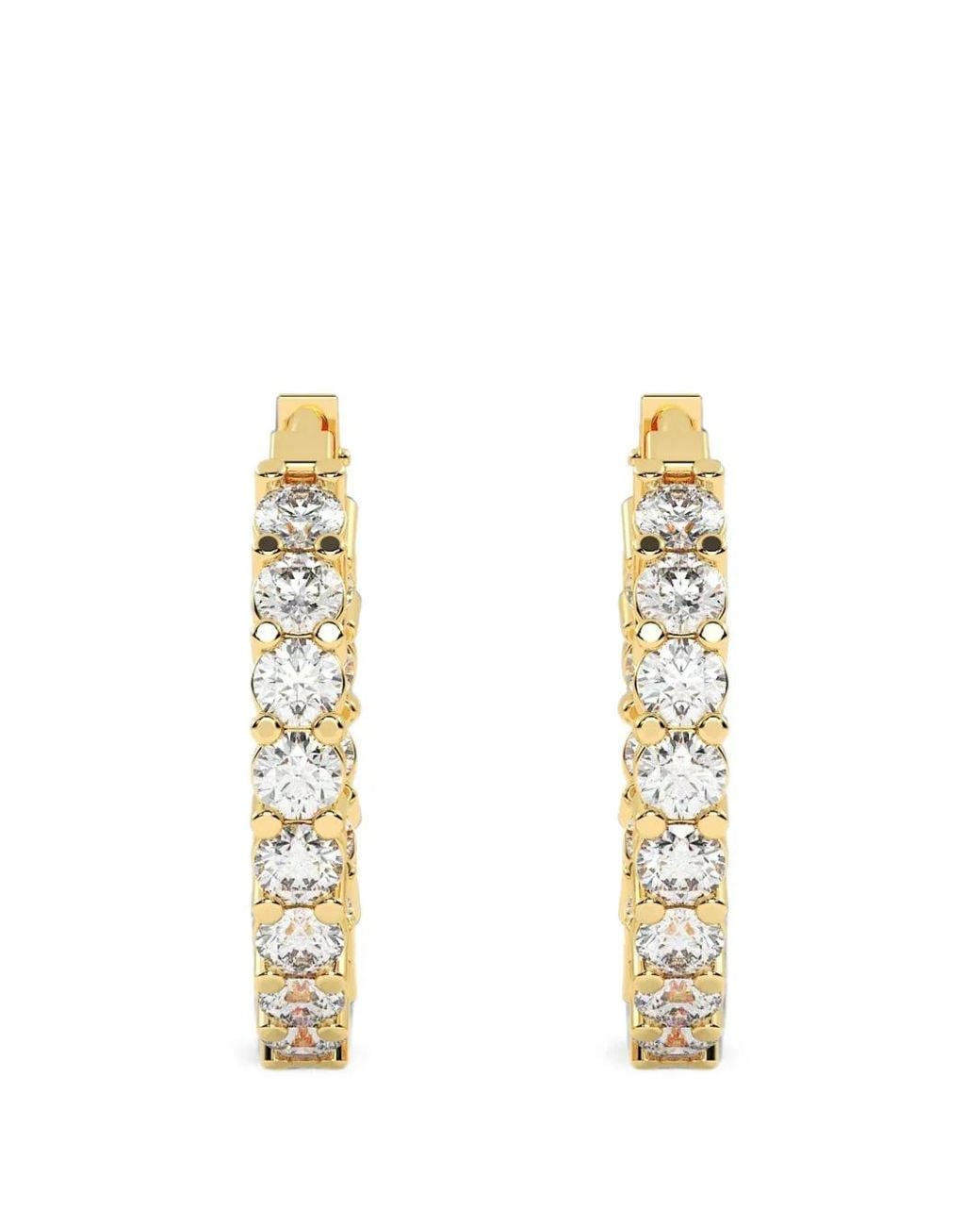 Diamond Essentials Metallic Diamond Hoop Earrings