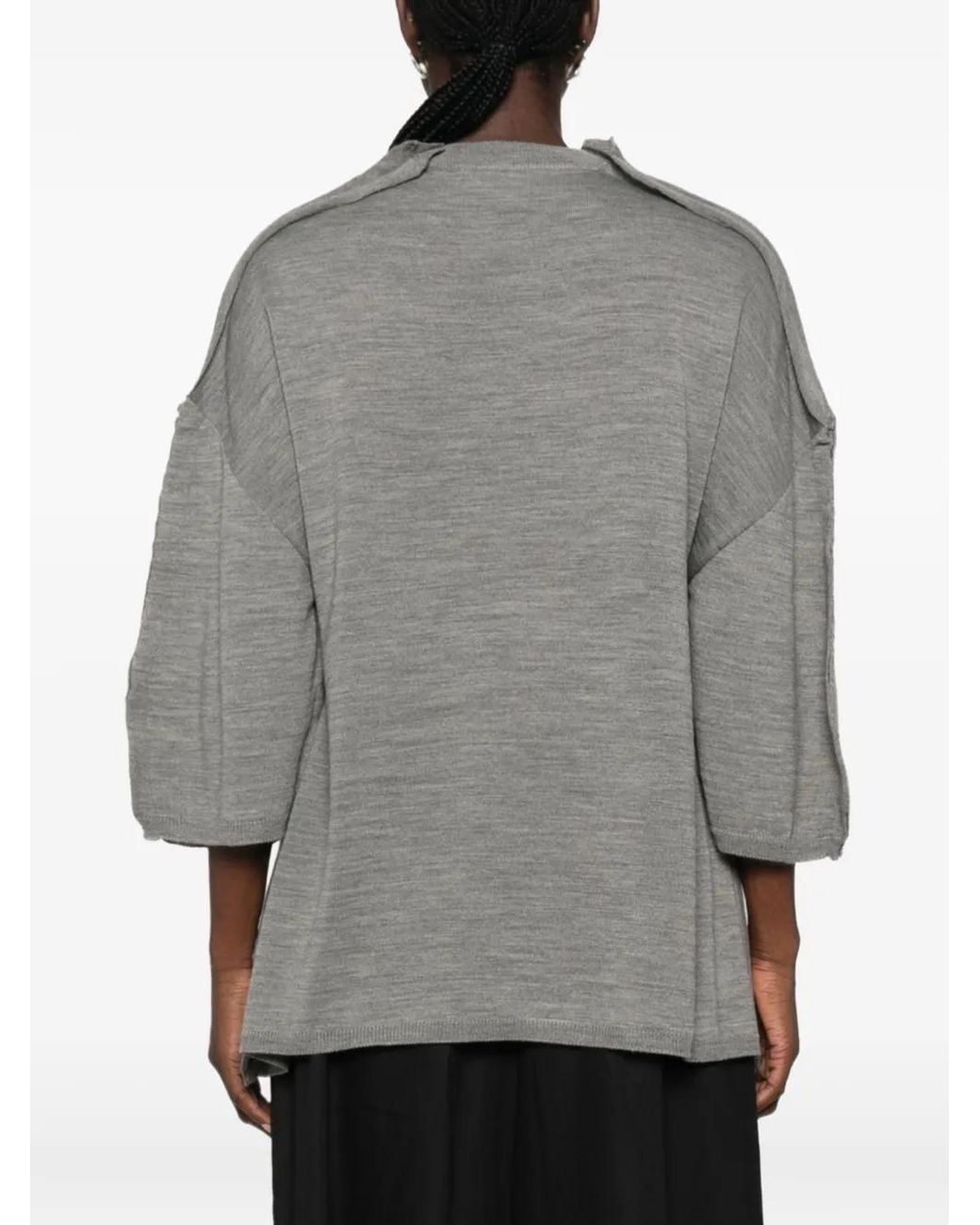 Comme des Garçons Gray Raw-Edge Panelled Sweater
