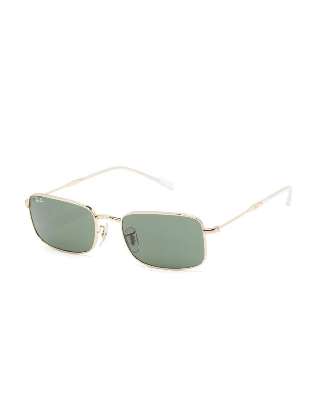 Ray-Ban Green Rectangular Metal Tinted Sunglasses
