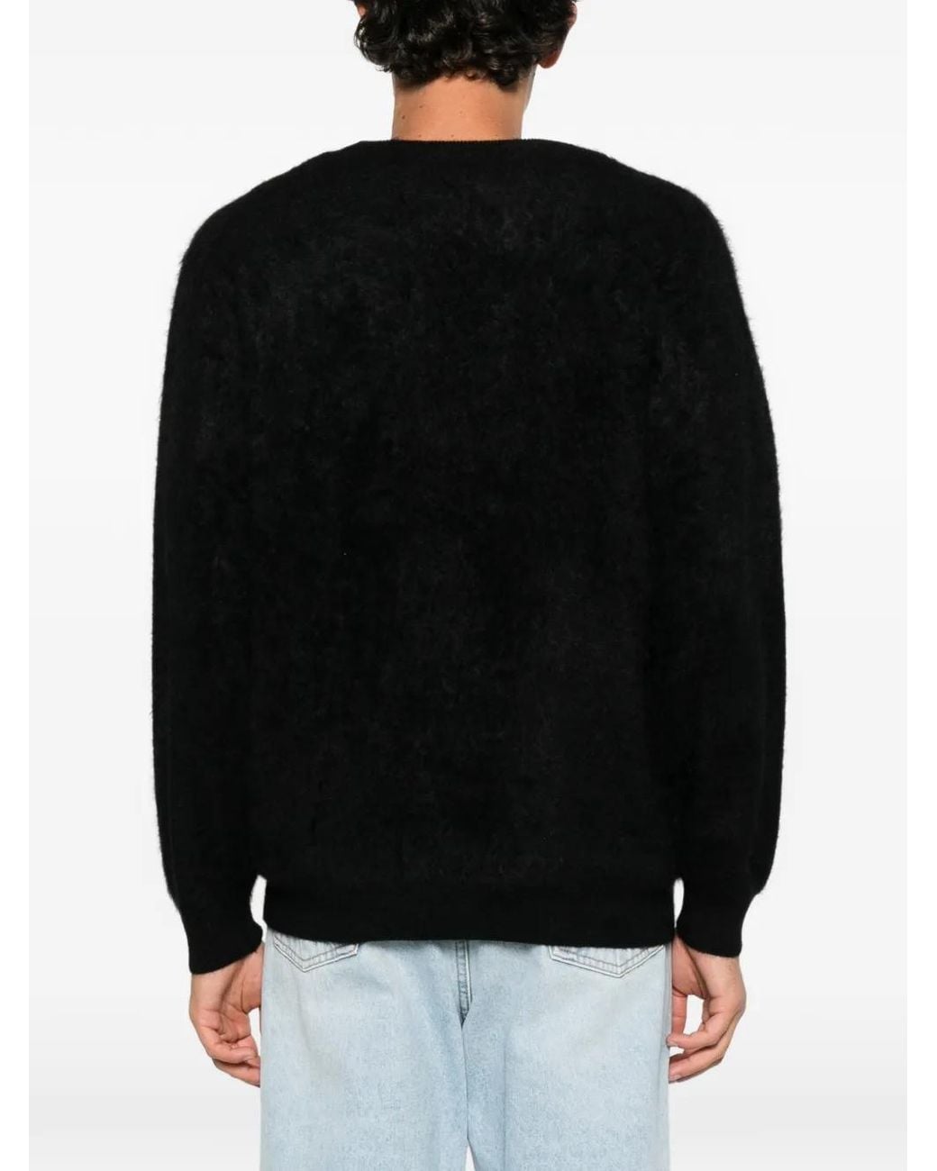 Ssstein Black Brushed-Knit Sweater for men