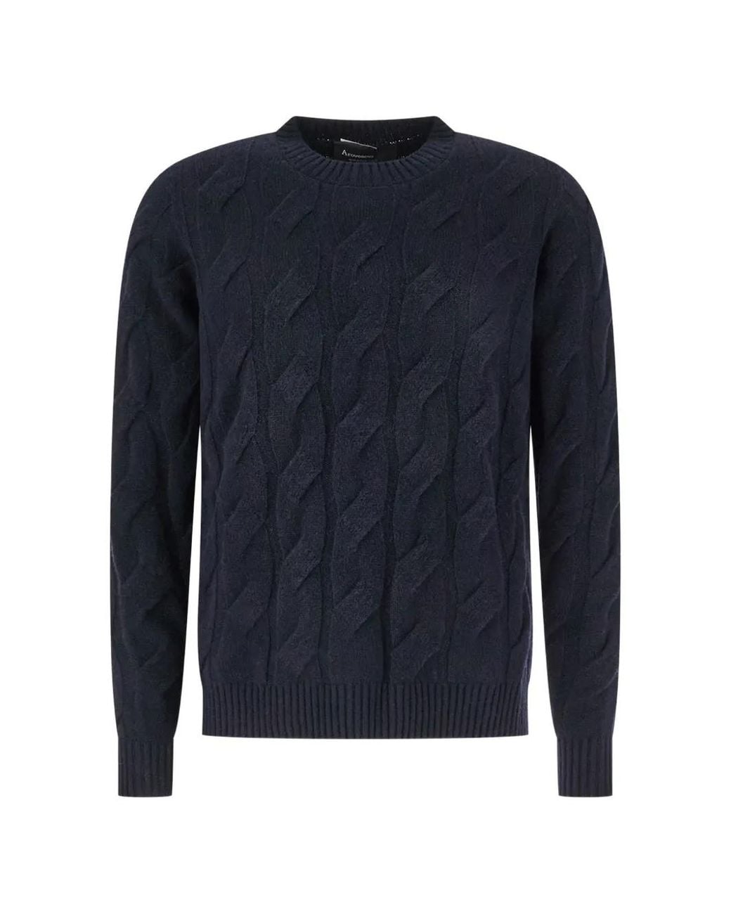 AROVESCIO Blue Cable-Knit Sweater for men