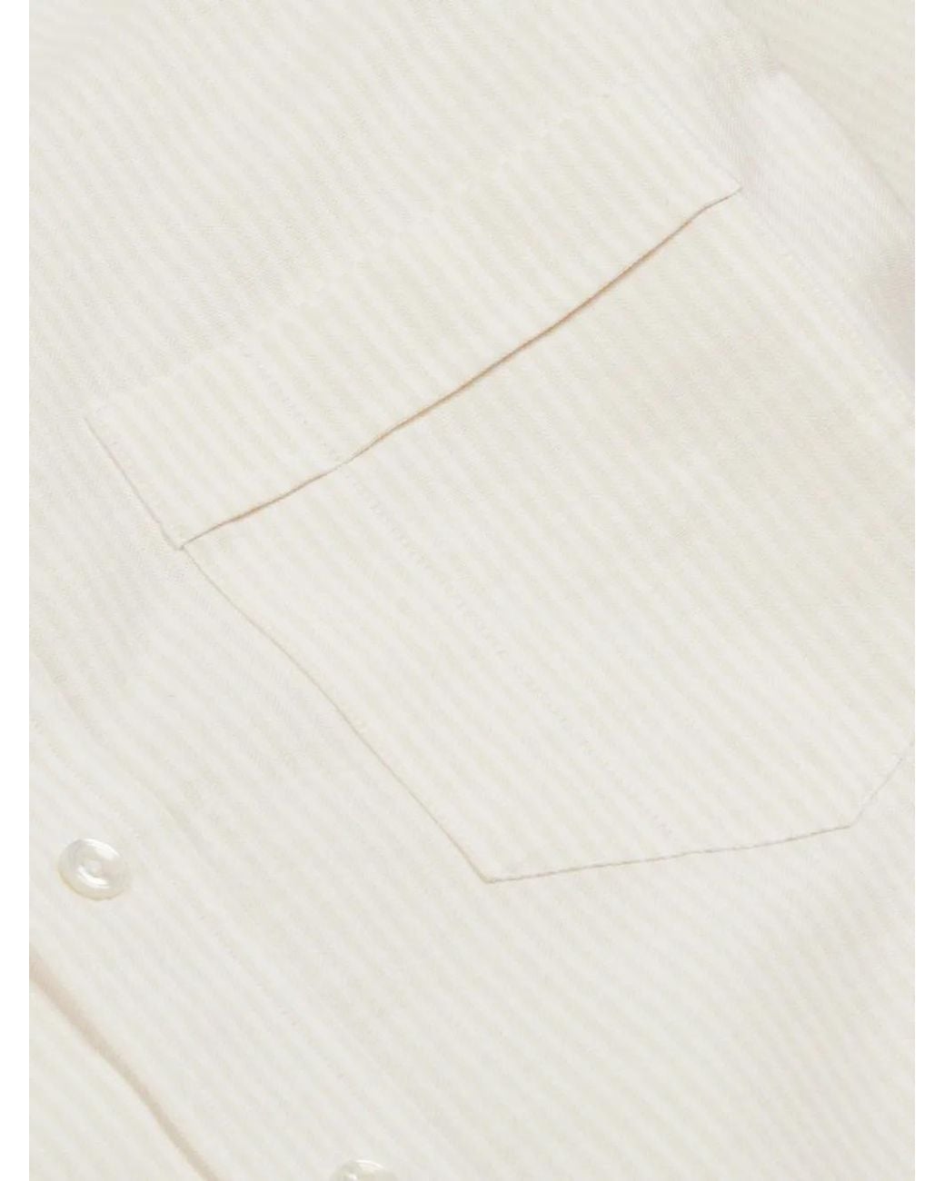Drake's White Ticking-Stripe Cotton Shirt for men