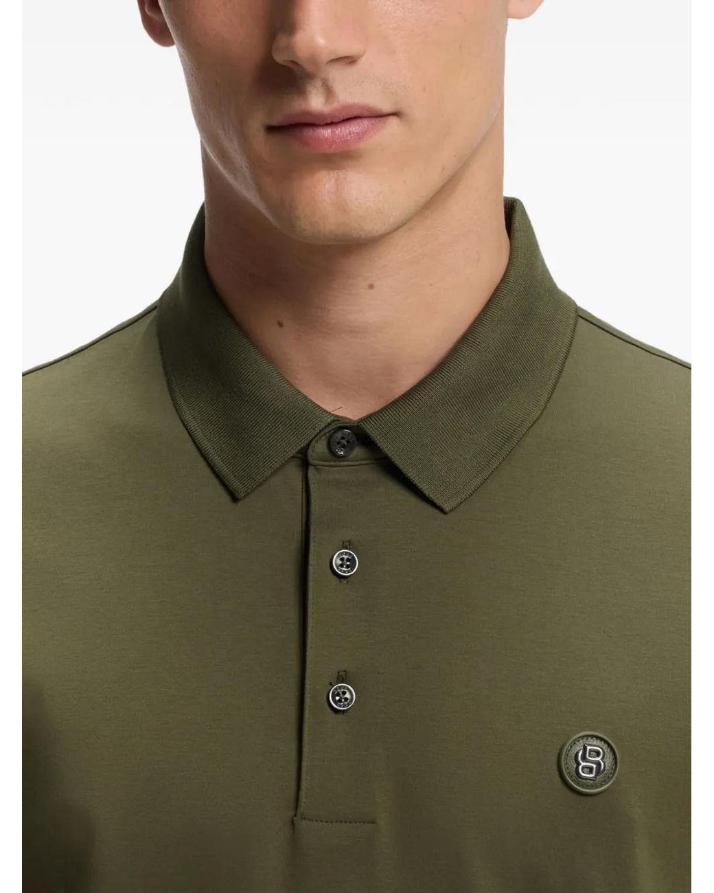 Boss Green Double B Monogram-Patch Polo Shirt for men