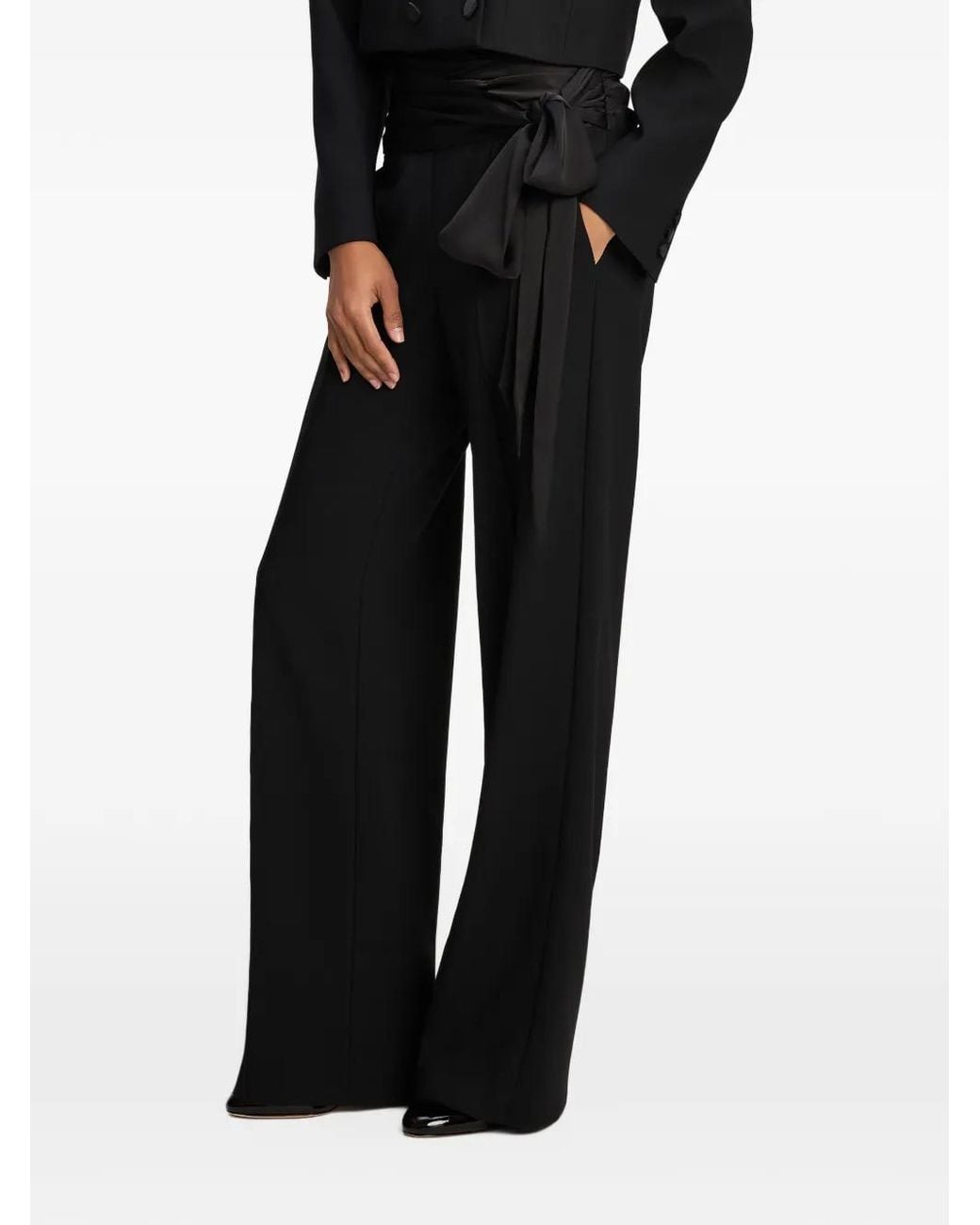 Cinq À Sept Black Romilly Bow-Detail Trousers