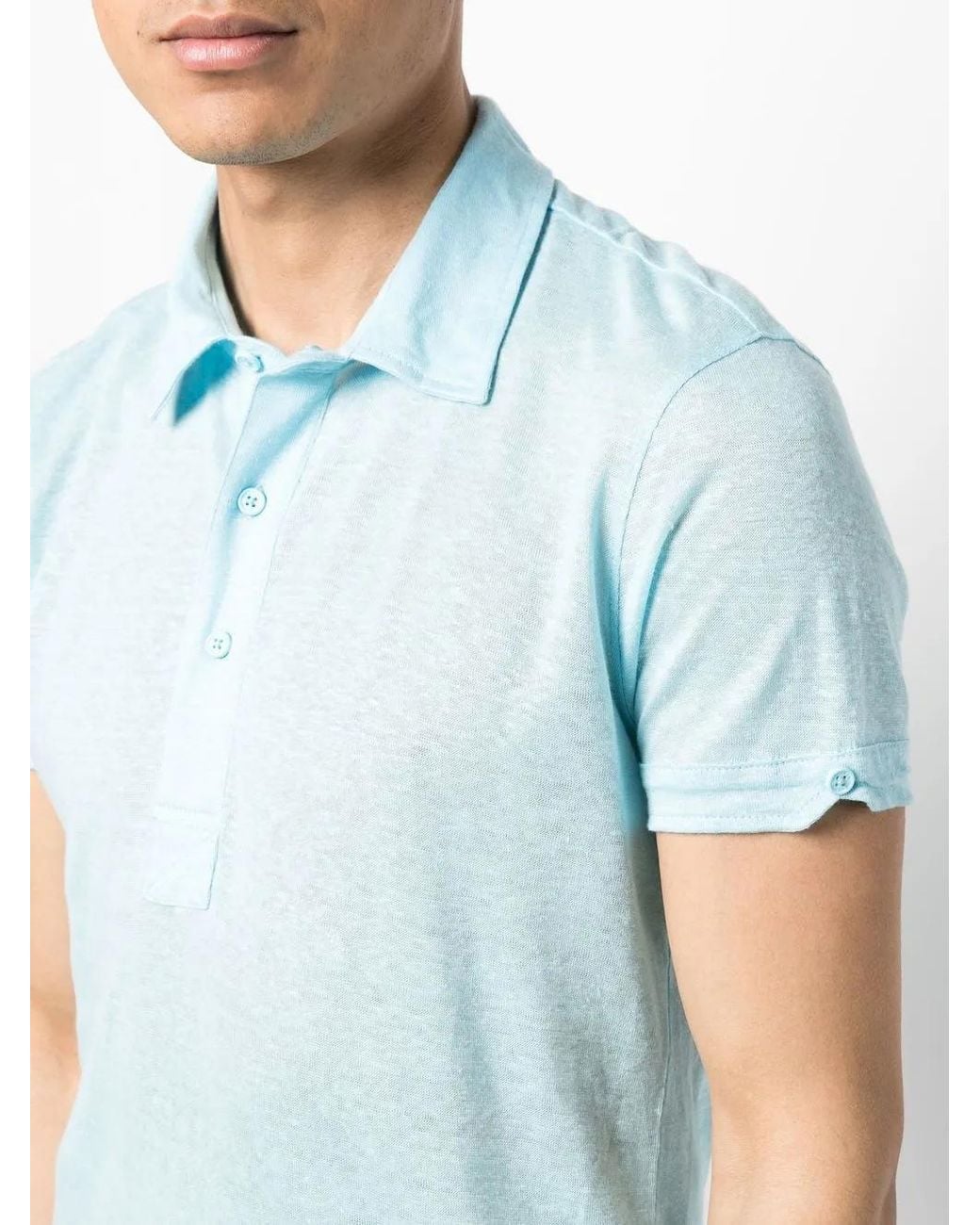 Orlebar Brown Blue Button-Placket Detail Polo Shirt for men