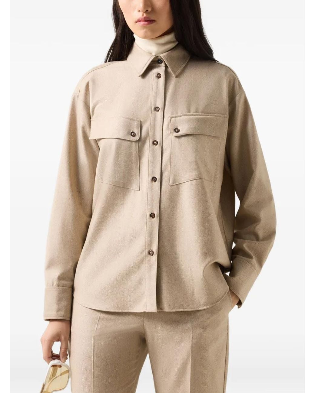 Bogner Natural Robyn Virgin Wool Shirt