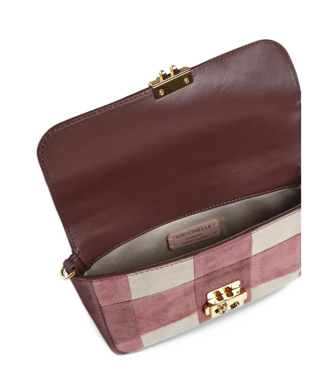 Coccinelle Purple Mini C-Me Lock Patchwork Shoulder Bag