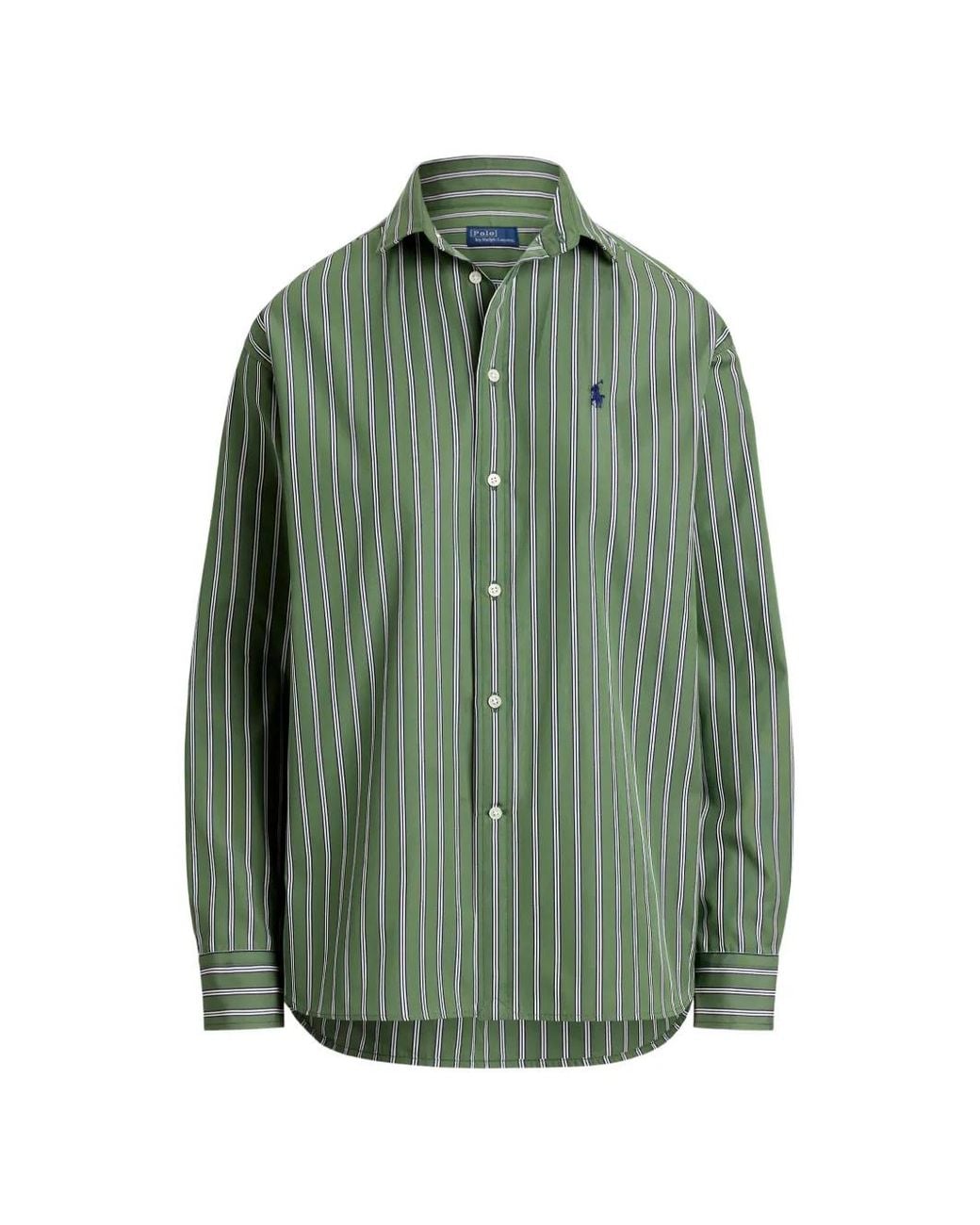 Polo Ralph Lauren Green Striped Cotton Shirt