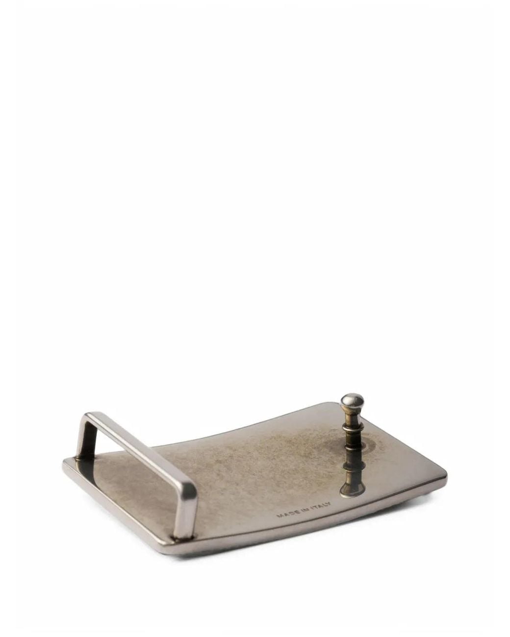 Prada Gray Brass Belt Buckle for men