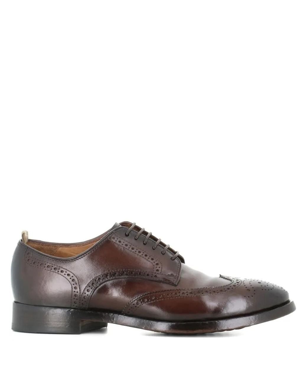 Officine Creative Brown Perforated Leather Shoes for men