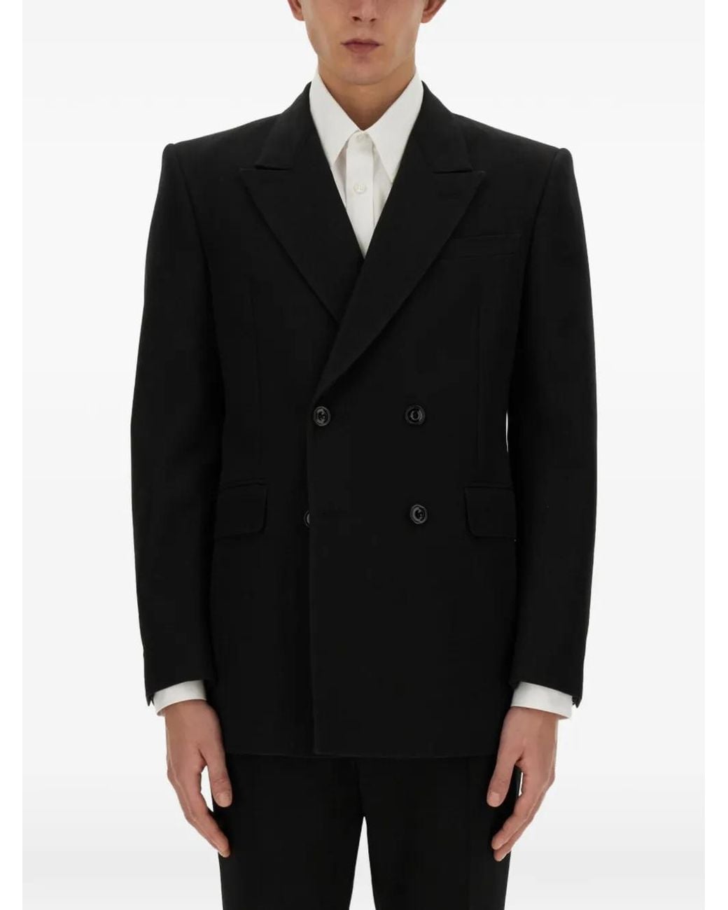 McQueen Black Double-Breasted Tailored Blazer for men