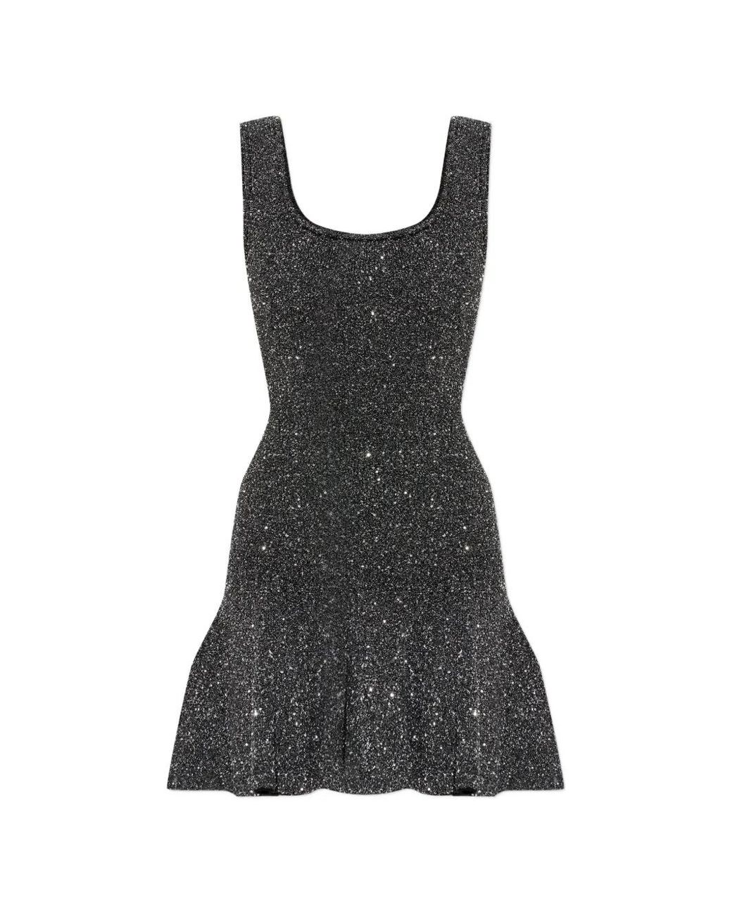 LoveShackFancy Black Sarajane Scoop-Neck Mini Dress