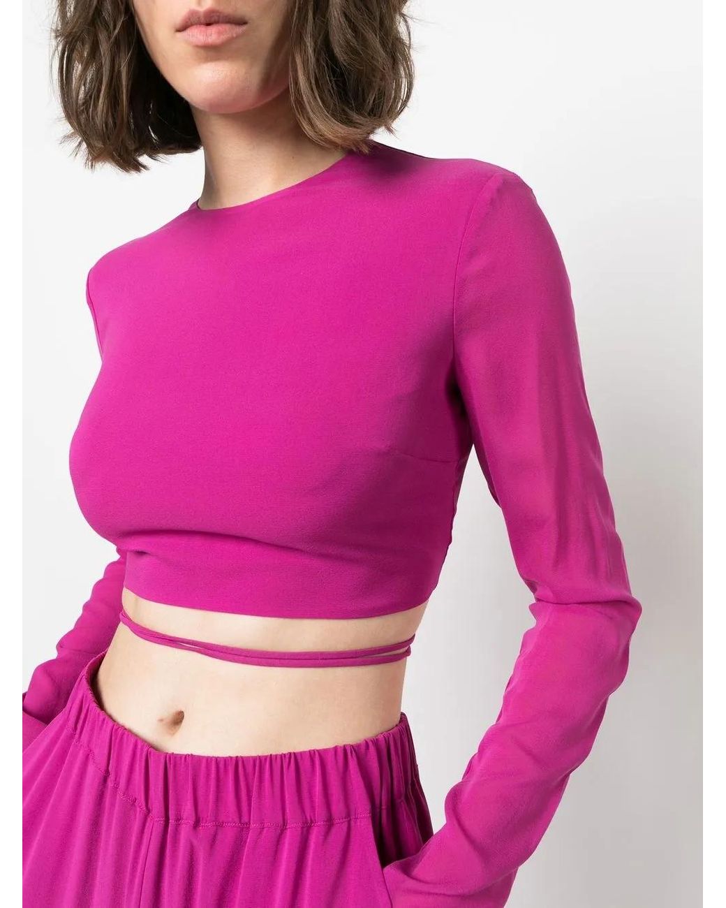 ANDAMANE Pink Waist Tie-Fastening Top