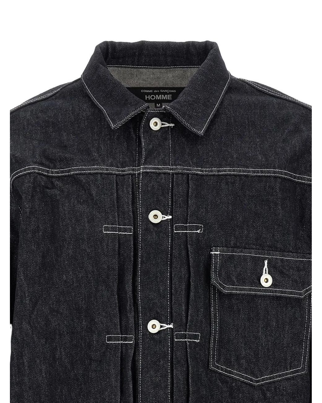 Comme des Garçons Black Pleated-Detail Denim Jacket for men