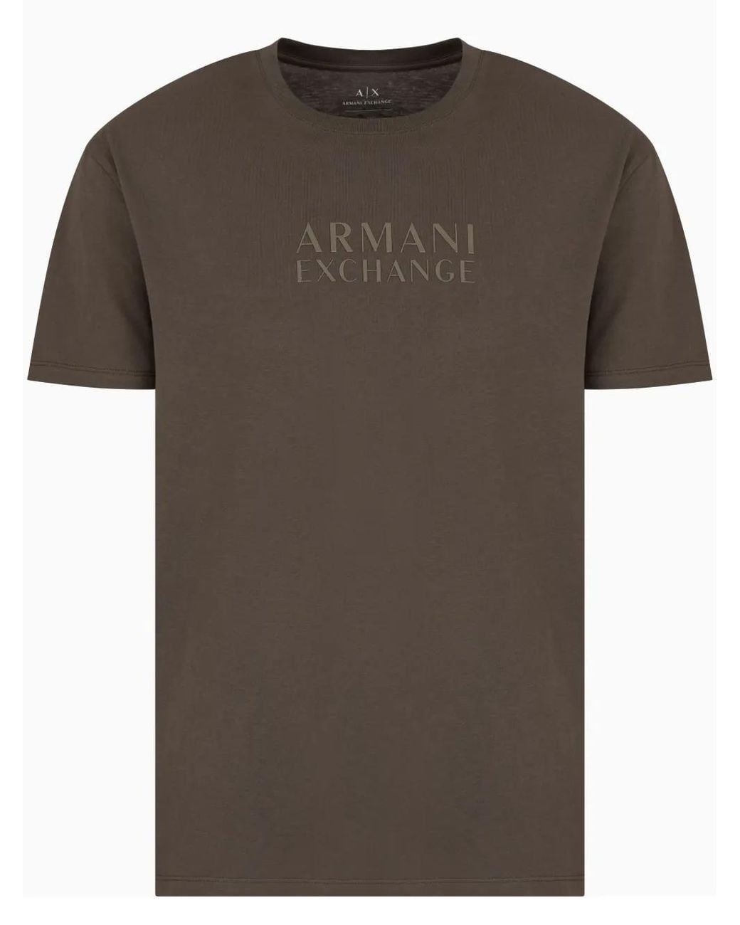 ARMANI EXCHANGE Brown Logo-Print T-Shirt for men