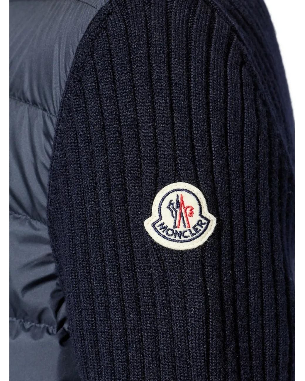 Moncler Blue Padded-Front Jacket for men