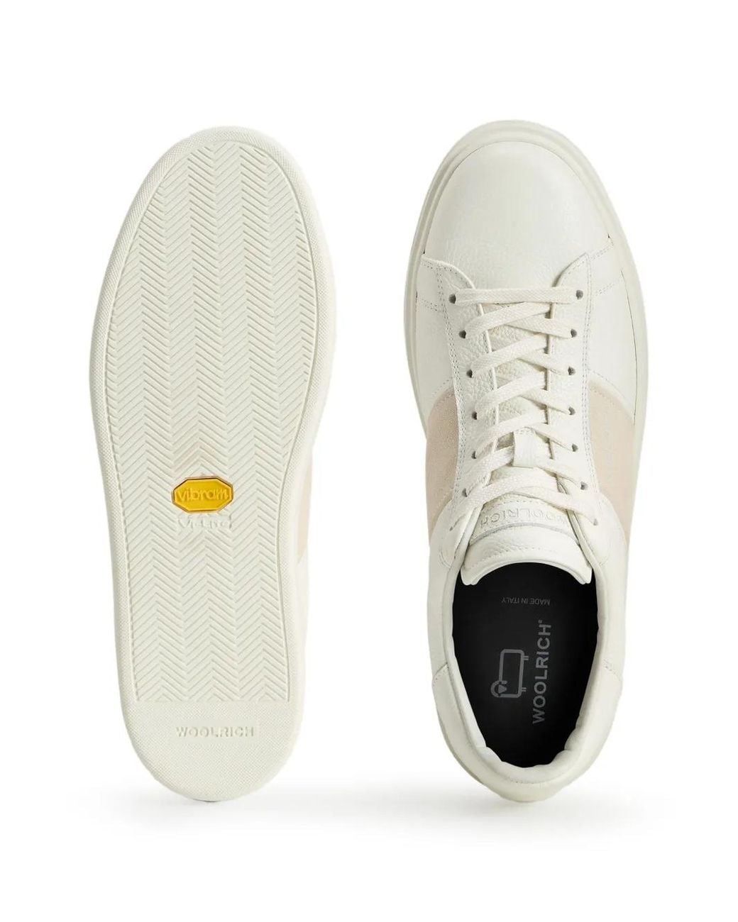 Woolrich White Round-Toe Trainers for men