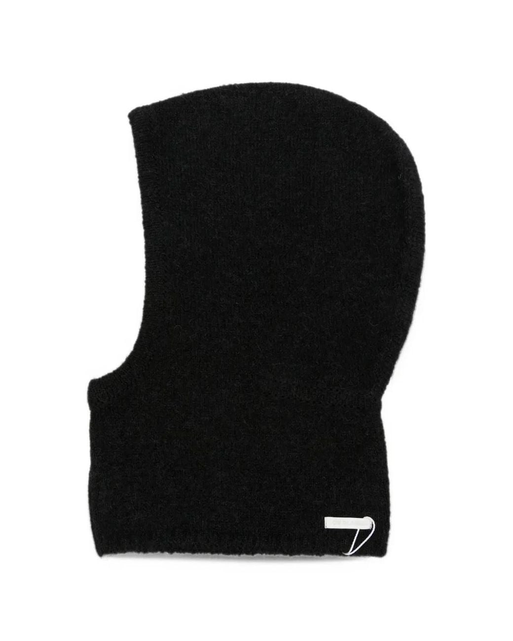 Low Classic Black Knitted Balaclava Hat