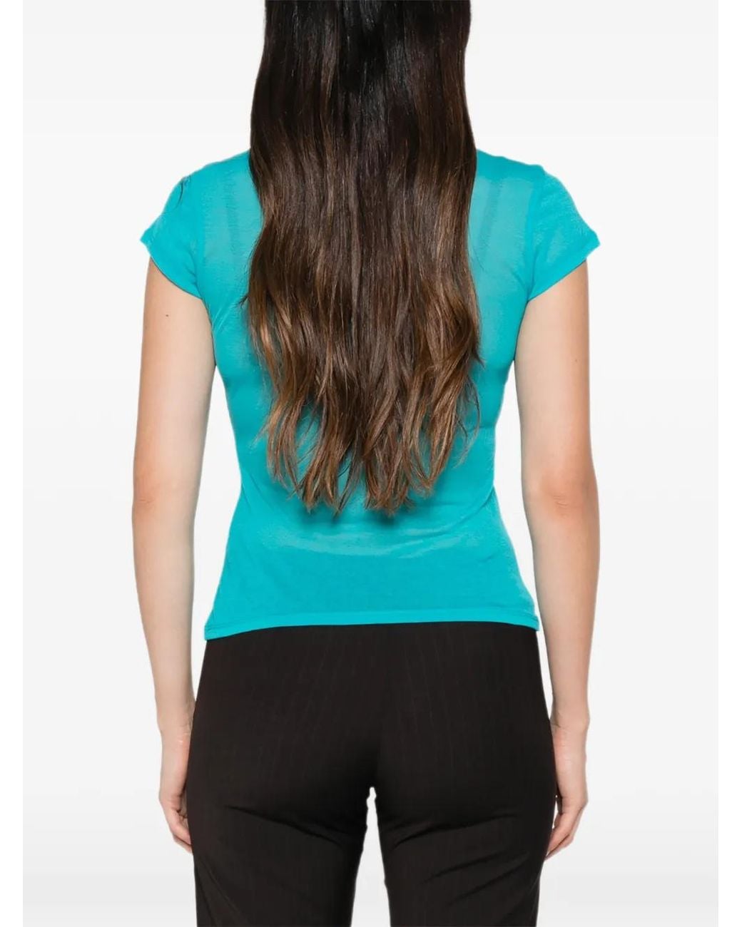 Paloma Wool Blue Oma Semi-Sheer Short-Sleeve T-Shirt
