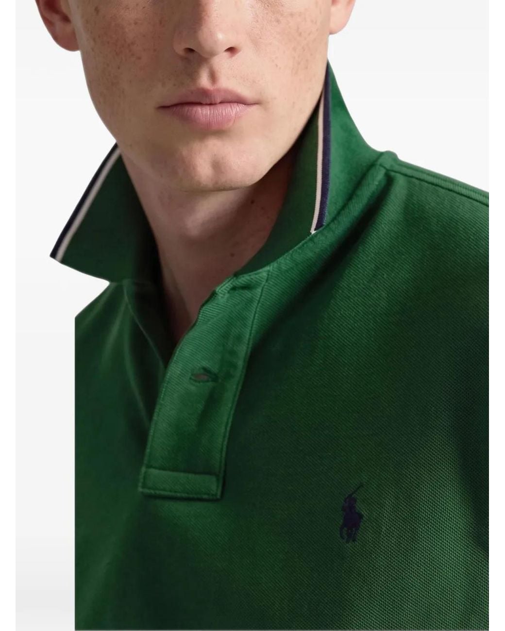 Polo Ralph Lauren Green Custom Slim Fit Mesh Polo Shirt for men
