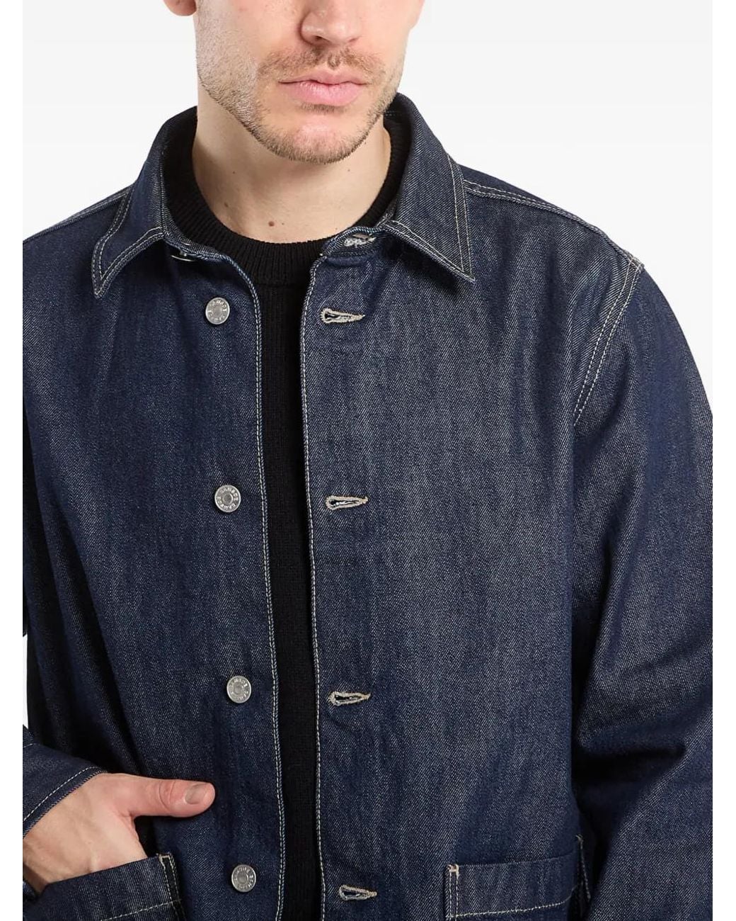 Samsøe & Samsøe Blue Sahenry Patch-Pocket Denim Jacket for men
