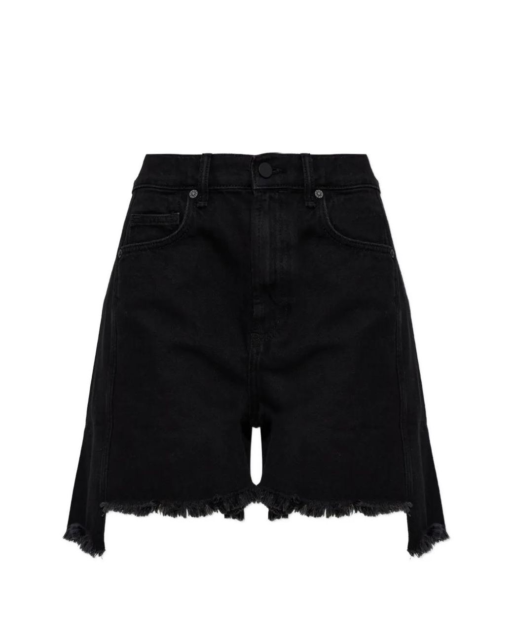 AllSaints Black Frankie Raw-Cut Shorts