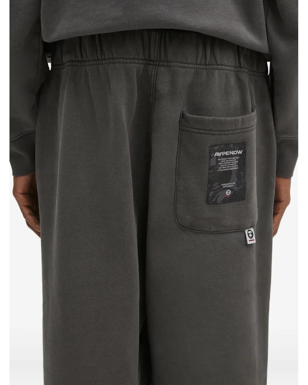 Aape By A Bathing Ape Black Logo-Patch Track Pants for men
