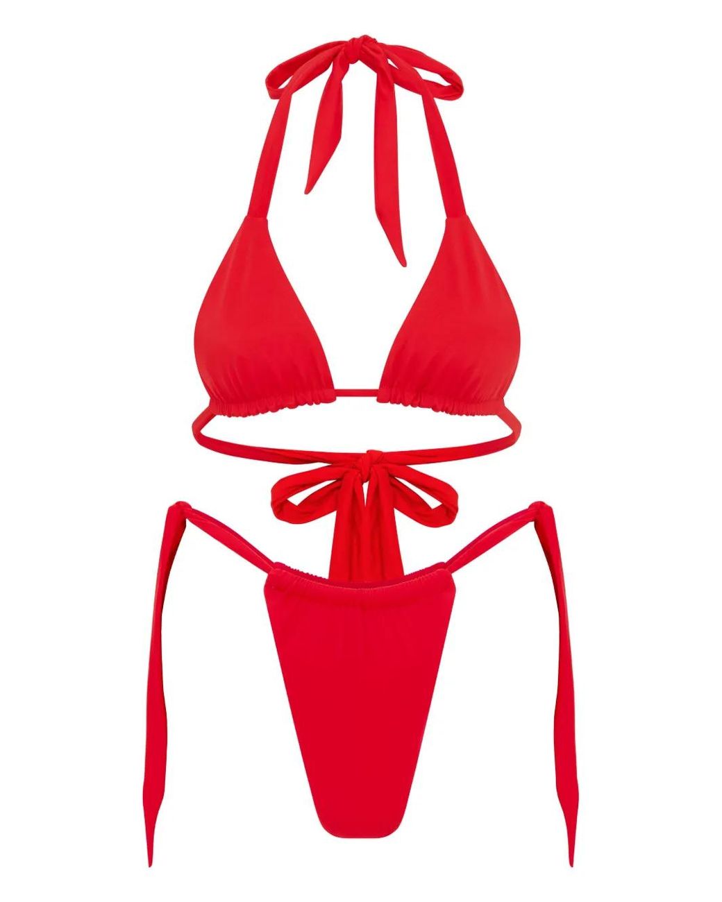 Let's Swim Triangel Bikinitop in het Red