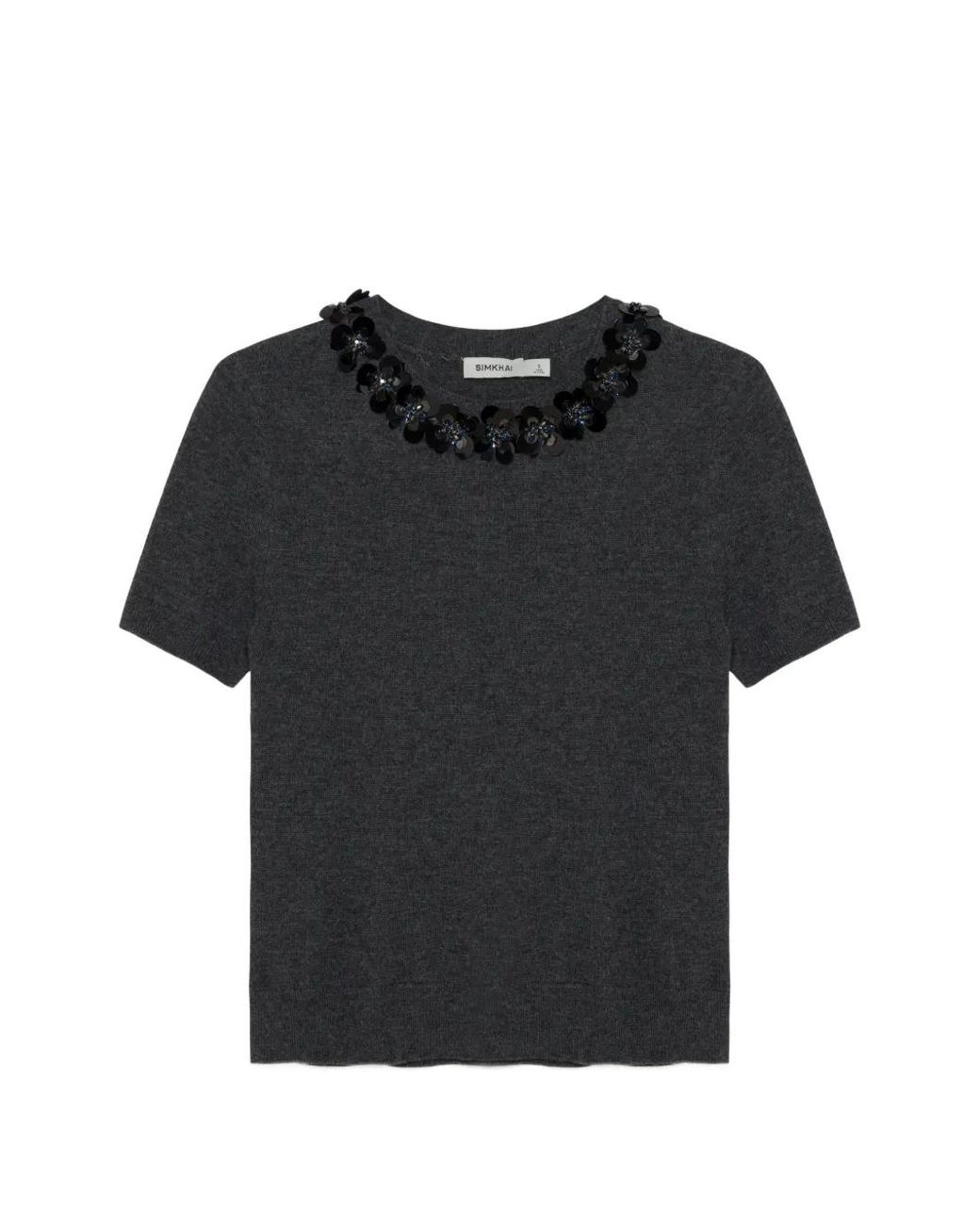 Jonathan Simkhai Black Sophie Sequin-Embellished Top