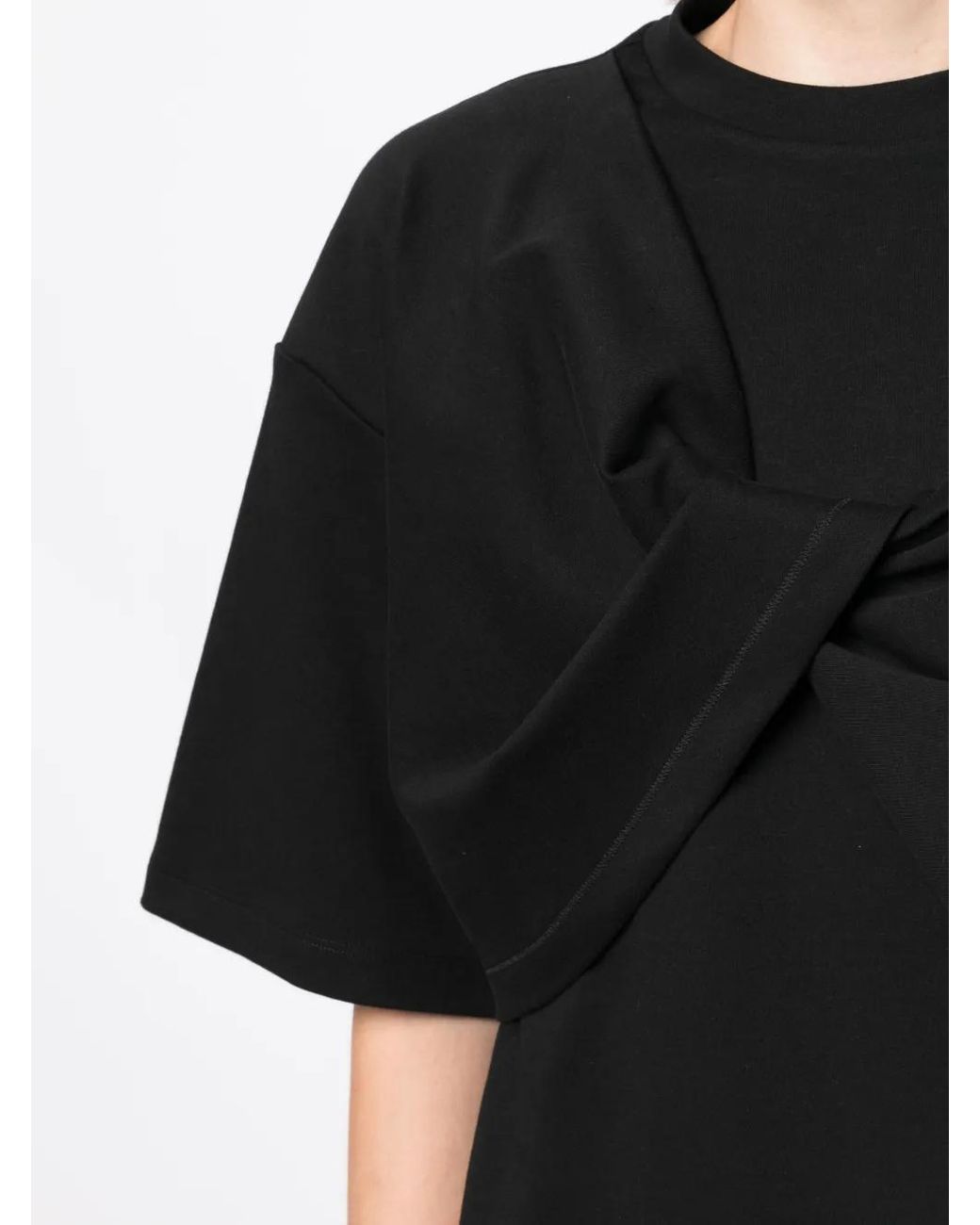 Goen.J Black Twist-Detail Cotton T-Shirt